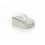 ACT CAT6A pass-through conector modular RJ45 blindado contactos dourados prateado transparente