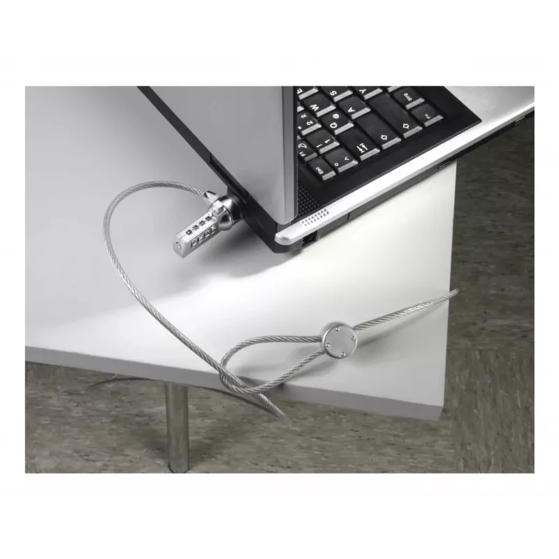 Hama Light cadeado para portátil, combinação de 4 dígitos, aço carbono, prateado