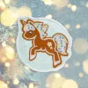 Pin LAUT MAGMOJI BADGE – Unicorn Cookie Christmas Edition, PVC e silicone, castanho/azul-claro, 1 unid.