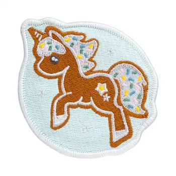 Pin LAUT MAGMOJI BADGE – Unicorn Cookie Christmas Edition, PVC e silicone, castanho/azul-claro, 1 unid.