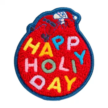 Pin LAUT MAGMOJI BADGE – Happy Holiday Edition, tecido, têxtil, vermelho, 1 unid.