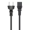 Cabo de alimentação Manhattan, ficha Euro 2 pinos (CEE 7/4 Schuko) para conector fêmea C13 (ligação de aparelhos frios), 1m, 10A, preto, garantia vitalícia