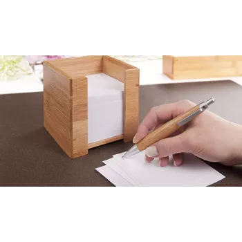 WEDO 61 707 caixa de notas de bambu com 900 folhas, 90 x 90 mm