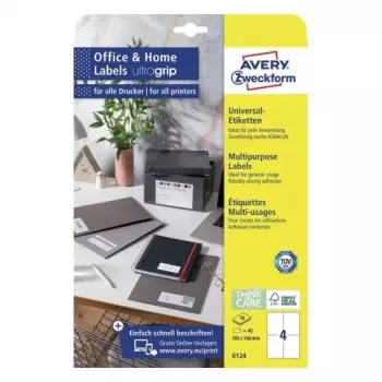 Etiquetas autocolantes retangulares Avery 6124