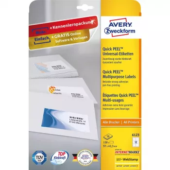 Etiquetas Avery 6123 branco