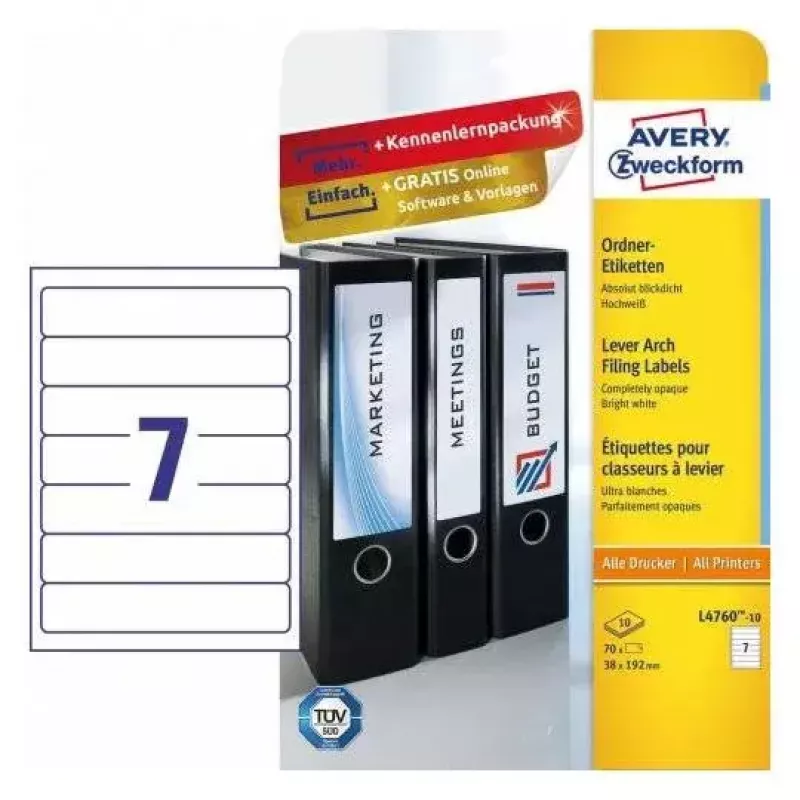 Etiquetas autocolantes Avery L4760-10 retângulo arredondado