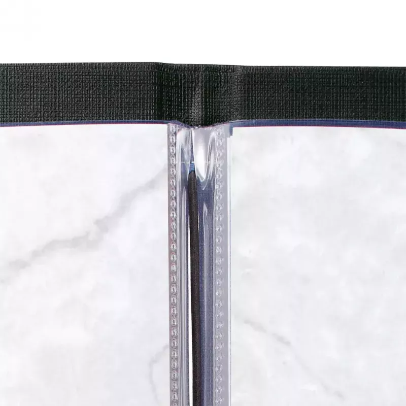 Sigel SM110 porta-menu A4, preto, plástico, com 2 bolsas duplas transparentes