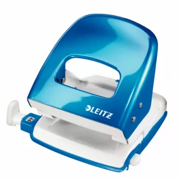 Perfurador Leitz WOW 5008 metal 2 furos / 30 folhas, 30 folhas, azul, 8 cm, 5,5 mm, 107 x 137 x 100 mm, 10 ano(s)