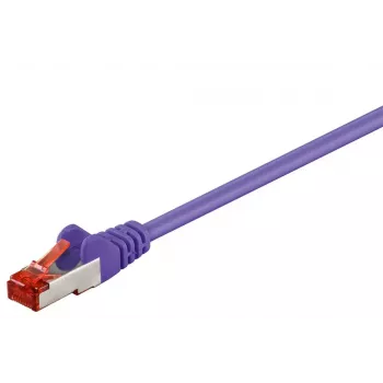 Cabo de patch Wentronic CAT 6-050 LC S/STP PiMF 0,5 m, fichas RJ-45/ficha, dourado, violeta (95470)