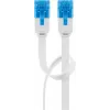 Cabo de patch plano Goobay CAT 6A U/UTP branco 15 m