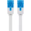 Cabo de patch plano Goobay CAT 6A U/UTP branco 15 m