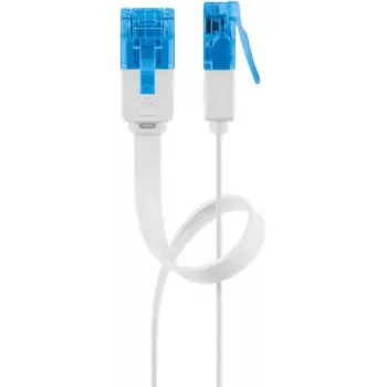 Cabo de patch plano Goobay CAT 6A U/UTP branco 15 m