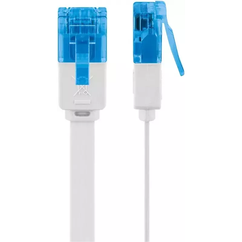 Cabo patch plano Goobay CAT 6A U/UTP branco 20m
