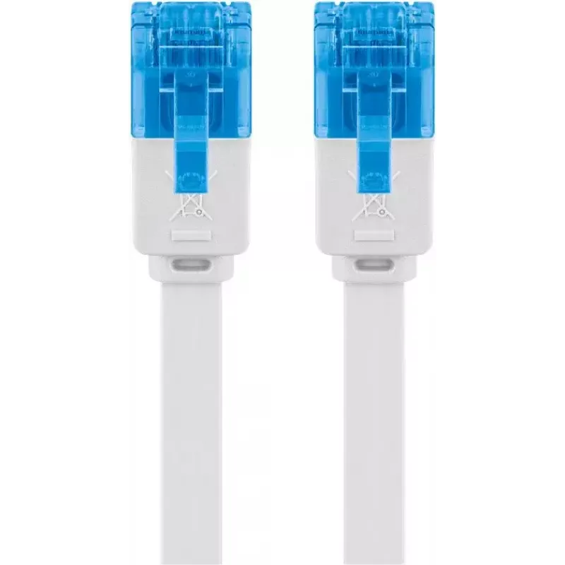 Cabo patch plano Goobay CAT 6A U/UTP branco 20m
