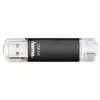 Pen drive Hama Laeta Twin USB, USB 3.0, 128 GB, 40 MB/s, preta
