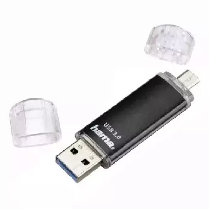 Pen drive Hama Laeta Twin USB, USB 3.0, 128 GB, 40 MB/s, preta
