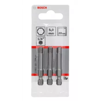 Bit de aparafusar Bosch 2607001734 extra duro 3 unid. Hex 5 mm