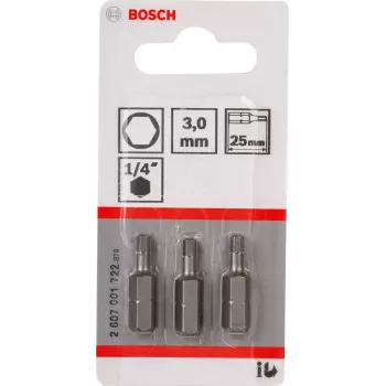 Bit de aparafusar Bosch 2607001722 extra duro Hex 3 mm 25 mm 3 unid.