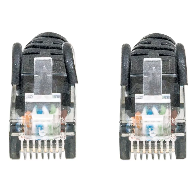 Cabo de rede Intellinet, Cat6, 20 m, preto, CCA, U/UTP, PVC, RJ45, contactos dourados, snagless, com alívio de tensão, garantia vitalícia