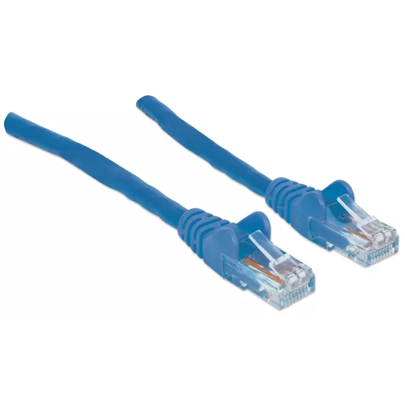 Intellinet 730464 cabo de ligação Cat6 U/UTP, RJ45 (M) para RJ45 (M), 20 m, sem gancho, azul