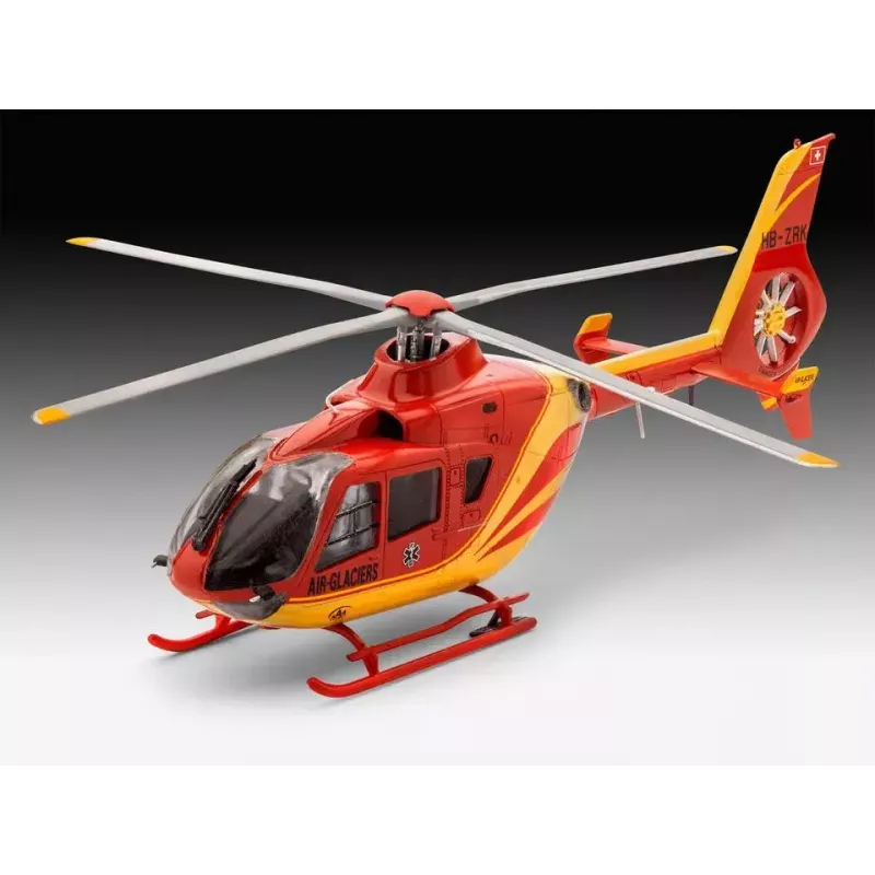 Revell 04986 Airbus Helicopters EC135 Air-Glaciers kit de montagem de aeronave de asa rotativa, 1:72, plástico