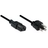 Cabo de alimentação Manhattan, ficha de 2 polos US (NEMA 5-15) para conector fêmea C13 (conector de aparelho), 1,8 m, preto, saco de plástico