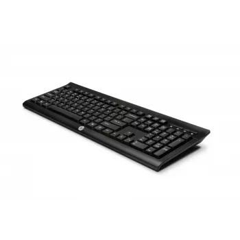 Teclado sem fios HP K2500, tamanho completo (100 %), sem fios, RF Wireless, preto
