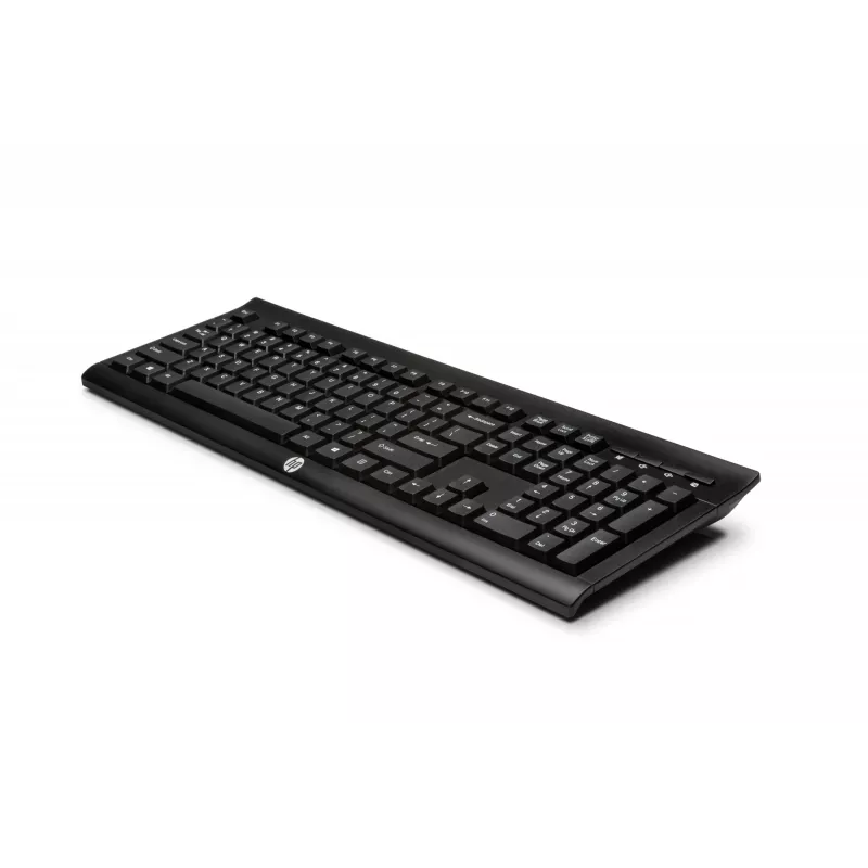 Teclado sem fios HP K2500, tamanho completo (100 %), sem fios, RF Wireless, preto