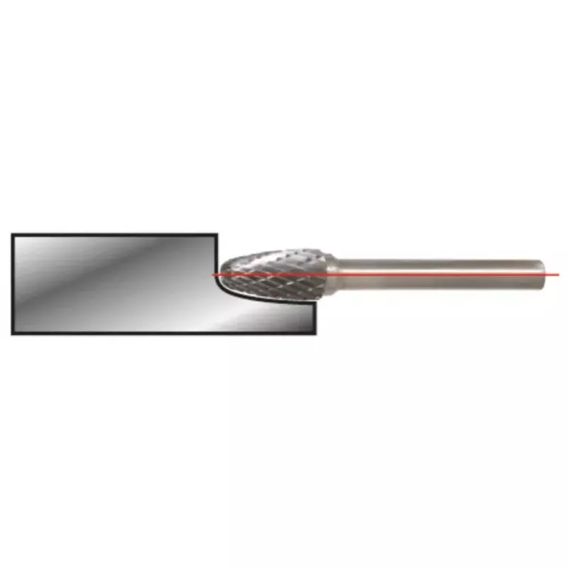 Fresa rotativa KS Tools 515.3261 Metal Oval 3 mm para ferro fundido e plástico