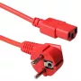 Cabo de alimentação ACT ficha CEE 7/7 (angular) - C13 vermelho 1,8 m