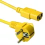 Cabo de alimentação ACT ficha CEE 7/7 (angular) - C13 amarelo 0,6 m