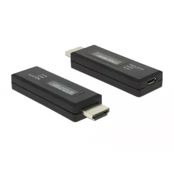 Delock 63327 testador HDMI para informações EDID com ecrã OLED de 2 linhas