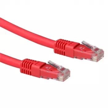 Cabo de rede U/UTP CAT6A LSZH com fichas RJ45 ACT vermelho 7 metros