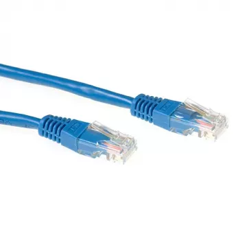 Cabo de rede U/UTP CAT6A LSZH com fichas RJ45 ACT azul 3 metros
