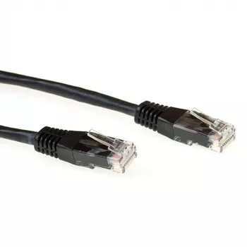 Cabo de rede U/UTP CAT6A LSZH com fichas RJ45 ACT preto 2 metros