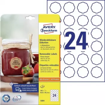Etiquetas autocolantes para impressora Avery 5084