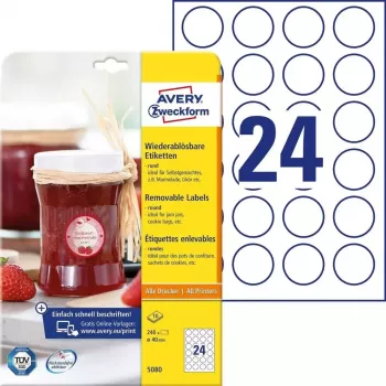 Etiquetas autocolantes redondas Avery 5080