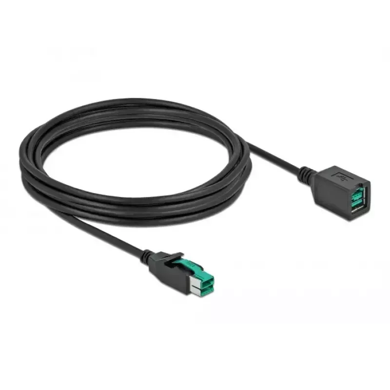Cabo de extensão USB com alimentação DeLOCK 85983 12 V 4 m preto