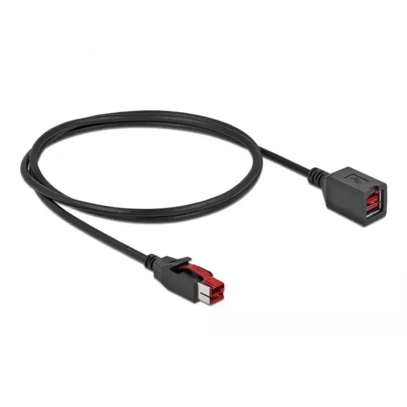 Cabo de extensão USB com alimentação DeLOCK 85985 24 V 1 m preto