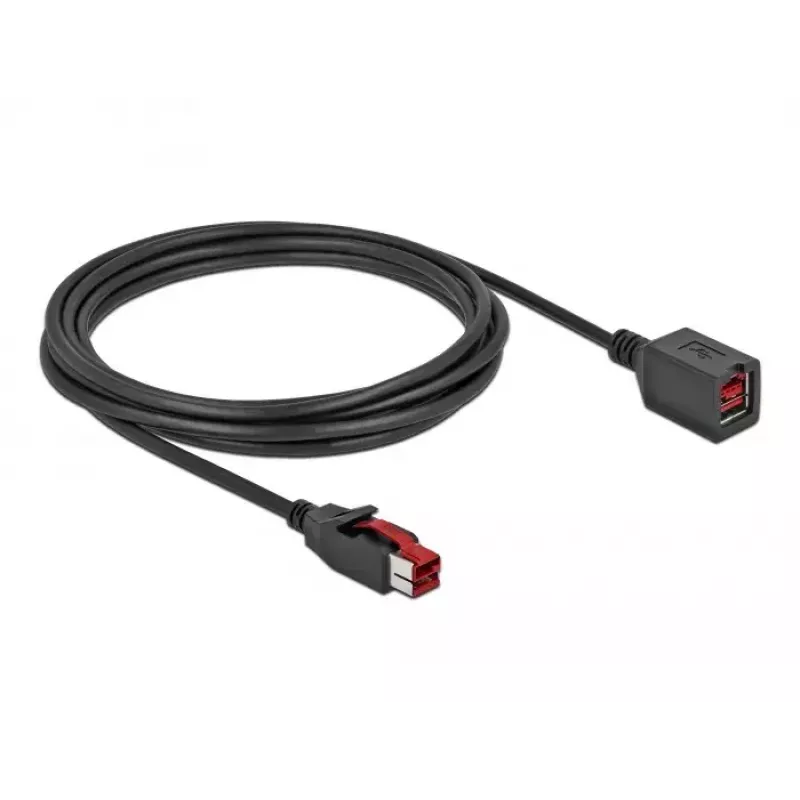Cabo de extensão USB com alimentação DeLOCK 85987 24 V 3 m preto