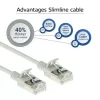 Cabo de rede patch slimline para centro de dados ACT cinzento 0,5 metros LSZH U/FTP CAT6A sem patilhas com fichas RJ45