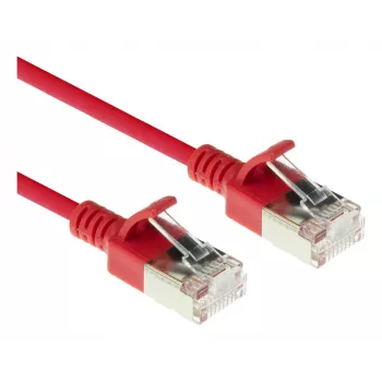 Cabo de rede patch slimline para centro de dados ACT vermelho 2 m LSZH U/FTP CAT6A com fichas RJ45