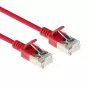 Cabo de rede patch slimline para centro de dados ACT vermelho 0,25 m LSZH U/FTP CAT6A, sem patilhas com fichas RJ45