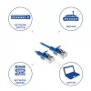 Cabo de rede patch slimline para centro de dados ACT azul 0,25 metros LSZH U/FTP CAT6A com fichas RJ45