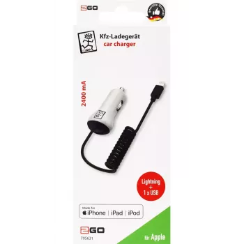 Carregador móvel 2GO 795631 para isqueiro de automóvel 12/24V 5V branco