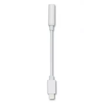 Cabo de áudio 2GO 797294 conector fêmea jack 3,5 mm para ficha Lightning 0,1 m branco