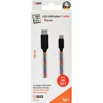 Cabo USB 2GO 797146 1 m USB B USB C multicolor