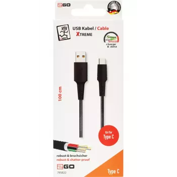 Cabo USB 2GO 795822 1 m USB B USB C preto