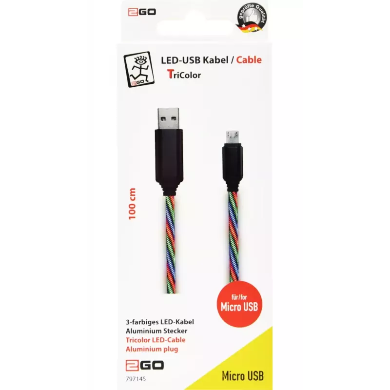 Cabo USB 2GO 797145 1 m USB B Micro-USB B multicolor