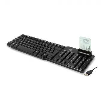 Teclado com fios ACT com leitor de smartcard (layout Azerty/BE)